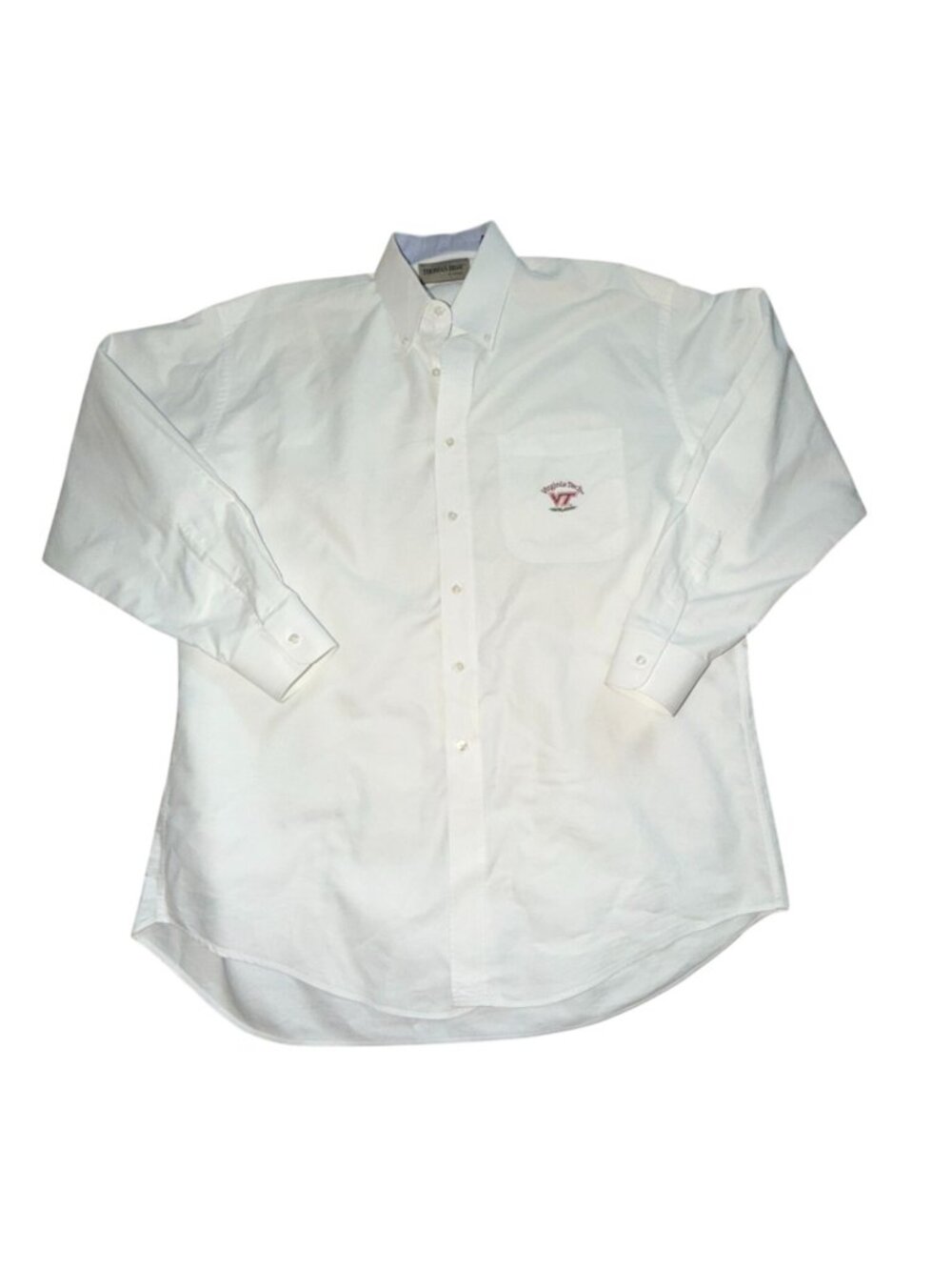 Thomas Bros. By Hagale Virginia Tech Embroidered Button Front Shirt-White-L-GUC